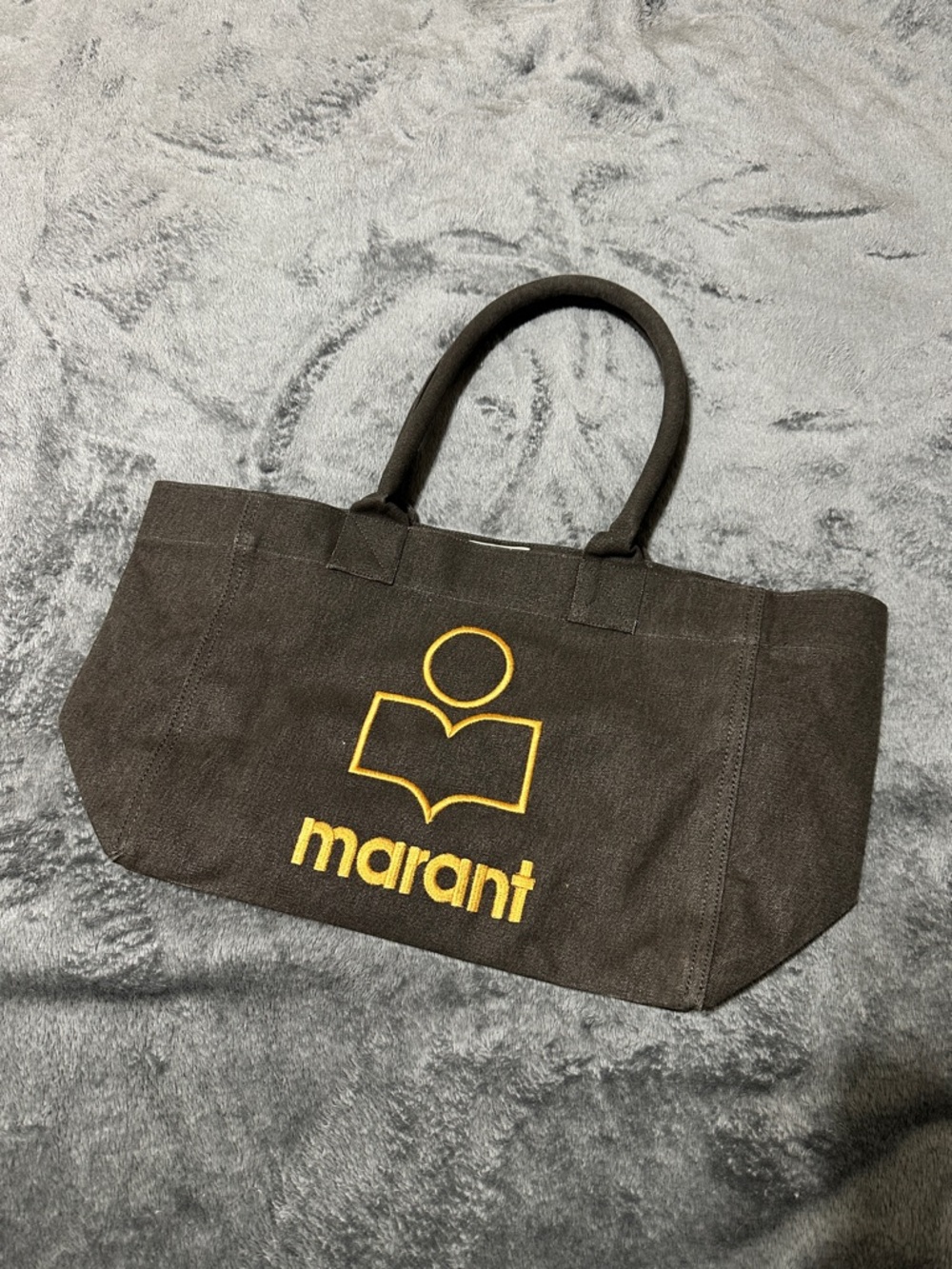 Isabel Marant Yenky Zippered Canvas Tote with Gold Logo Embroidery - Picture 3 of 7